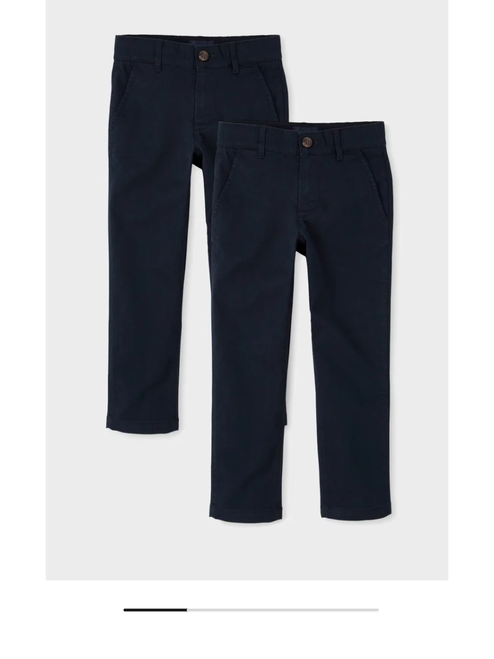 Big Boy's Navy Skinny Stretch Leg Chino Pants - Pack of 2 Size 14 Slim
